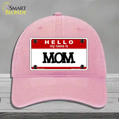 Mom Novelty License Plate Hat Unconstructed Cotton / Pink