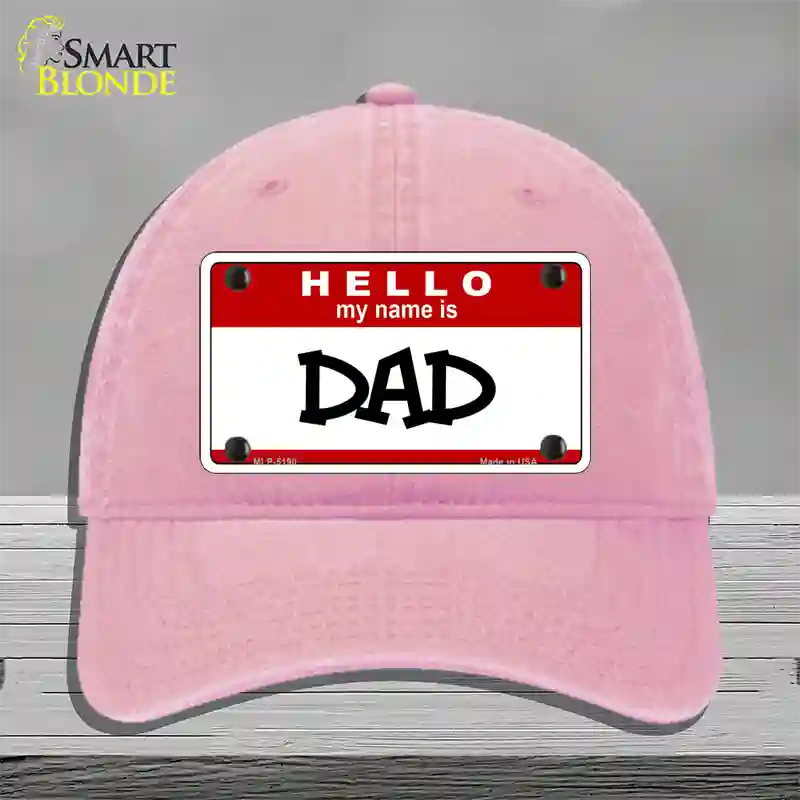 Dad Novelty License Plate Hat Unconstructed Cotton / Pink