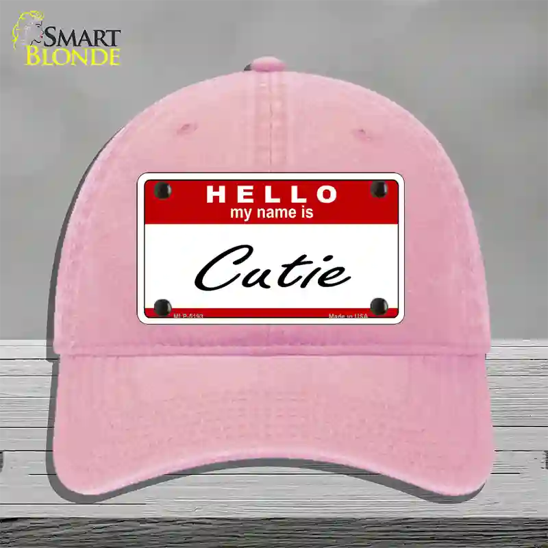 Cutie Novelty License Plate Hat Unconstructed Cotton / Pink