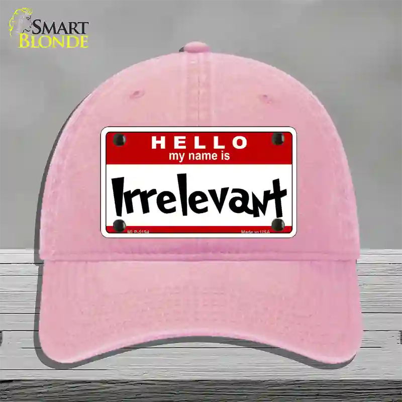 Irrelevant Novelty License Plate Hat Unconstructed Cotton / Pink