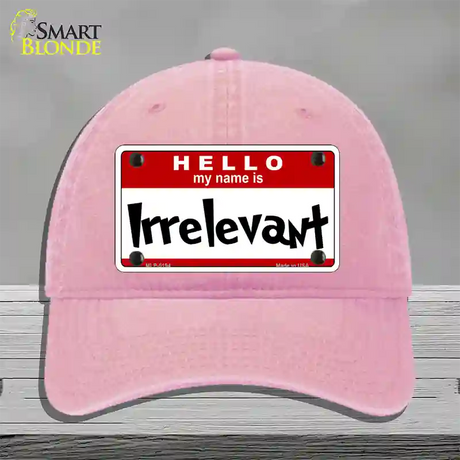 Irrelevant Novelty License Plate Hat Unconstructed Cotton / Pink