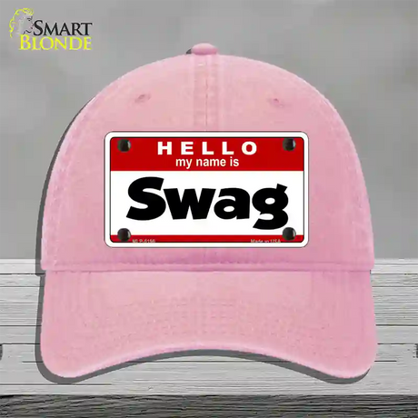 Swag Novelty License Plate Hat Unconstructed Cotton / Pink