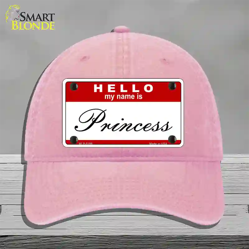 My Name Is Princess Novelty License Plate Hat Unconstructed Cotton / Pink