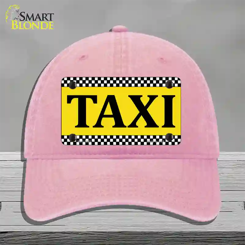 Taxi Novelty License Plate Hat Unconstructed Cotton / Pink