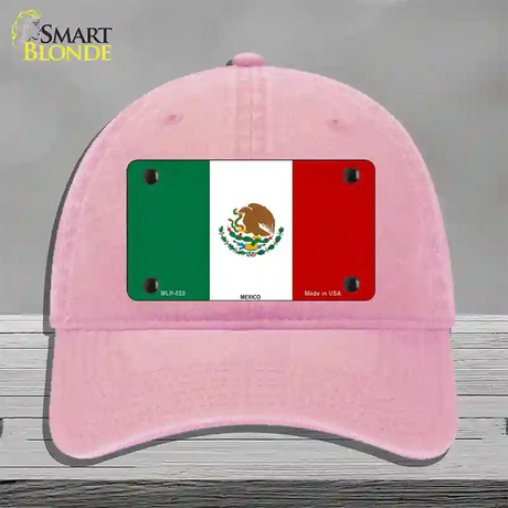 Mexico Country Flag Novelty License Plate Hat Unconstructed Cotton / Pink