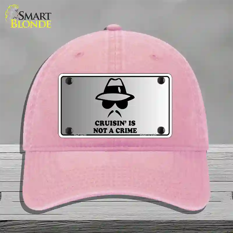 Cruisin Is Not A Crime Novelty License Plate Hat Unconstructed Cotton / Pink