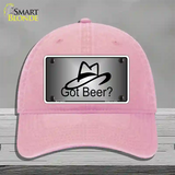 Got Beer Novelty License Plate Hat Unconstructed Cotton / Pink