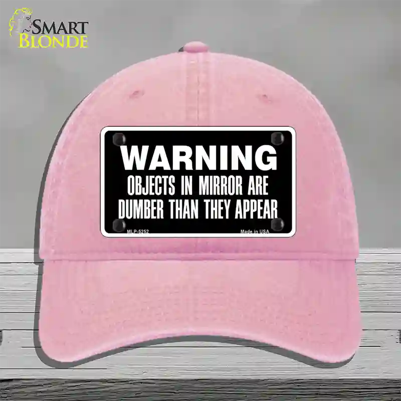 Objects In Mirror Novelty License Plate Hat Unconstructed Cotton / Pink