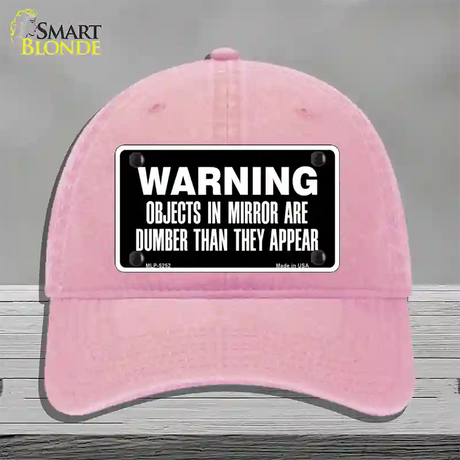 Objects In Mirror Novelty License Plate Hat Unconstructed Cotton / Pink