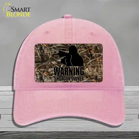 Warning Shotgun Owner Novelty License Plate Hat Unconstructed Cotton / Pink