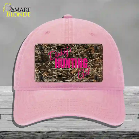 Daddys Hunting Girl Novelty License Plate Hat Unconstructed Cotton / Pink