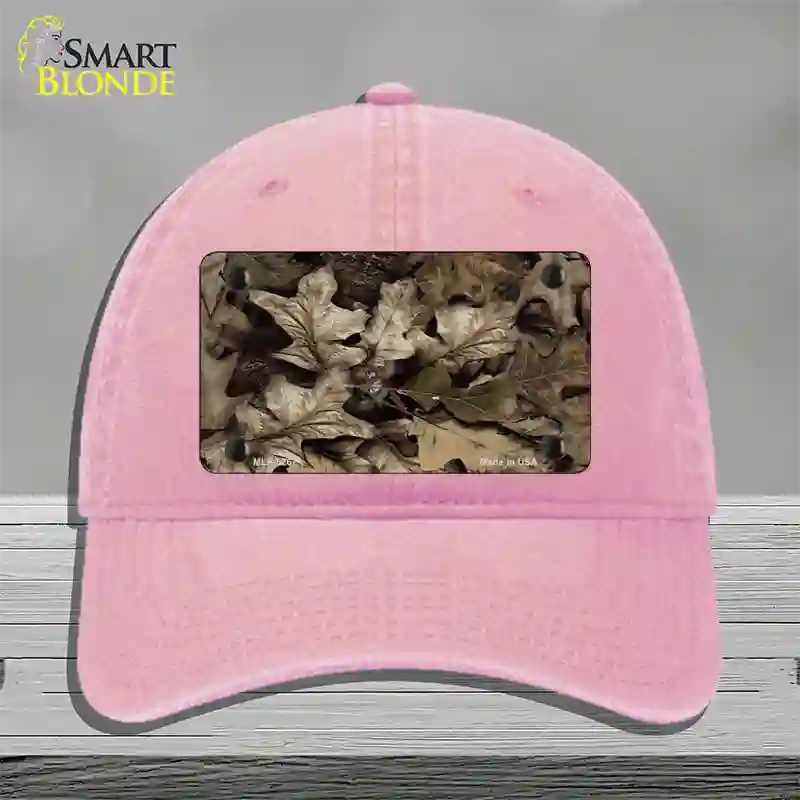 Fallen Leaves Camouflage Novelty License Plate Hat Unconstructed Cotton / Pink