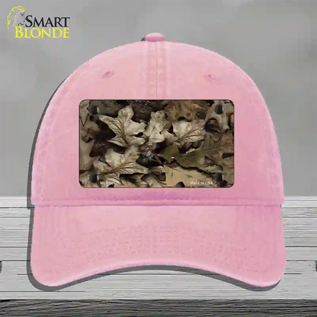 Fallen Leaves Camouflage Novelty License Plate Hat Unconstructed Cotton / Pink