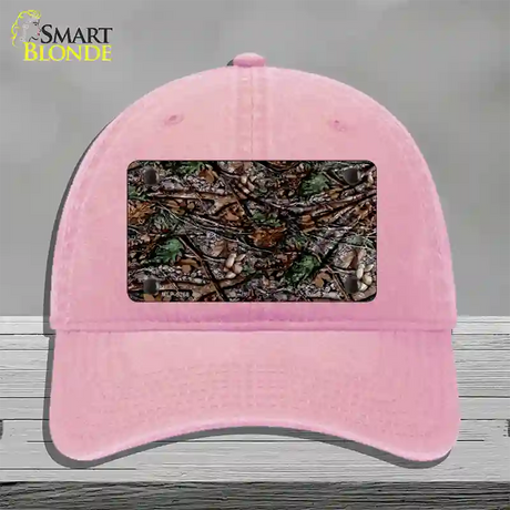 Branches Camouflage Novelty License Plate Hat Unconstructed Cotton / Pink