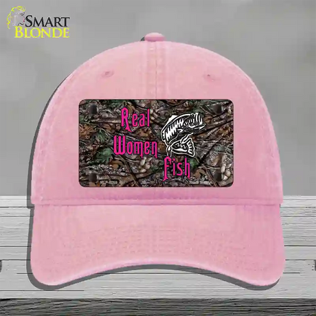 Real Women Fish Novelty License Plate Hat Unconstructed Cotton / Pink