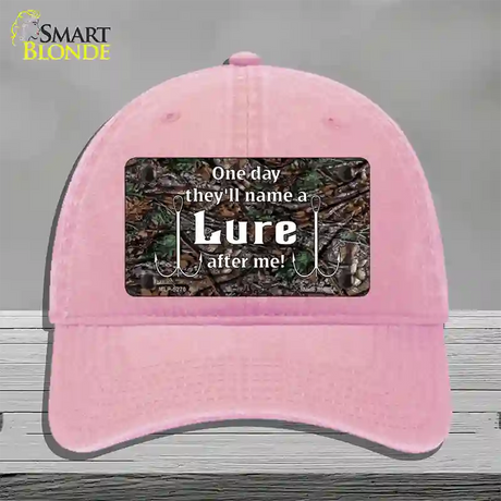 Name A Lure After Me Novelty License Plate Hat Unconstructed Cotton / Pink