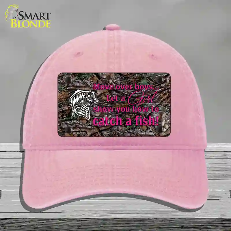 Move Over Boys Novelty License Plate Hat Unconstructed Cotton / Pink