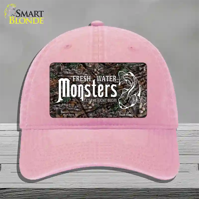 Fresh Water Monsters Novelty License Plate Hat Unconstructed Cotton / Pink