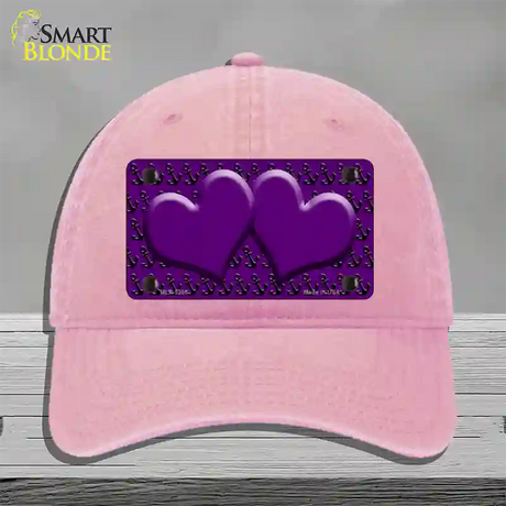 Purple Black Anchor Purple Heart Center Novelty License Plate Hat Unconstructed Cotton / Pink