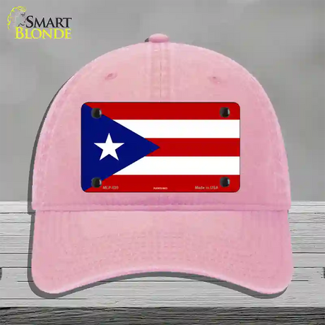 Puerto Rico Flag Novelty License Plate Hat Unconstructed Cotton / Pink