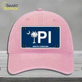 PI South Carolina Novelty License Plate Hat Unconstructed Cotton / Pink