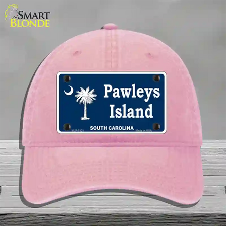 Pawleys Island Novelty License Plate Hat Unconstructed Cotton / Pink