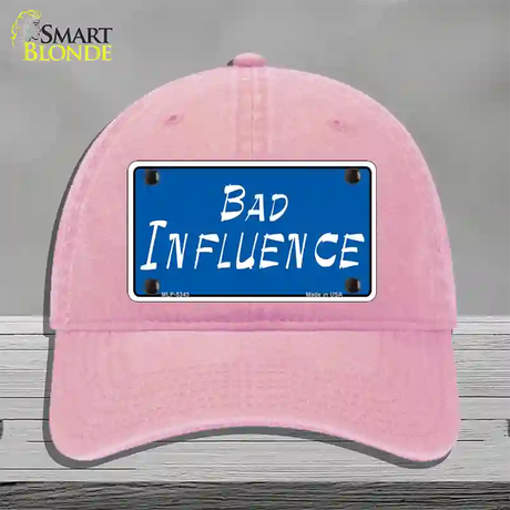 Bad Influence Novelty License Plate Hat Unconstructed Cotton / Pink