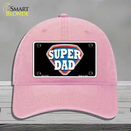 Super Dad Novelty License Plate Hat Unconstructed Cotton / Pink