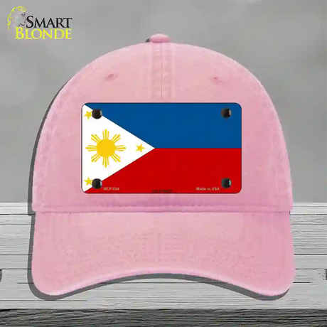 Philippines Flag Novelty License Plate Hat Unconstructed Cotton / Pink