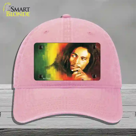 Bob Marley Novelty License Plate Hat Unconstructed Cotton / Pink