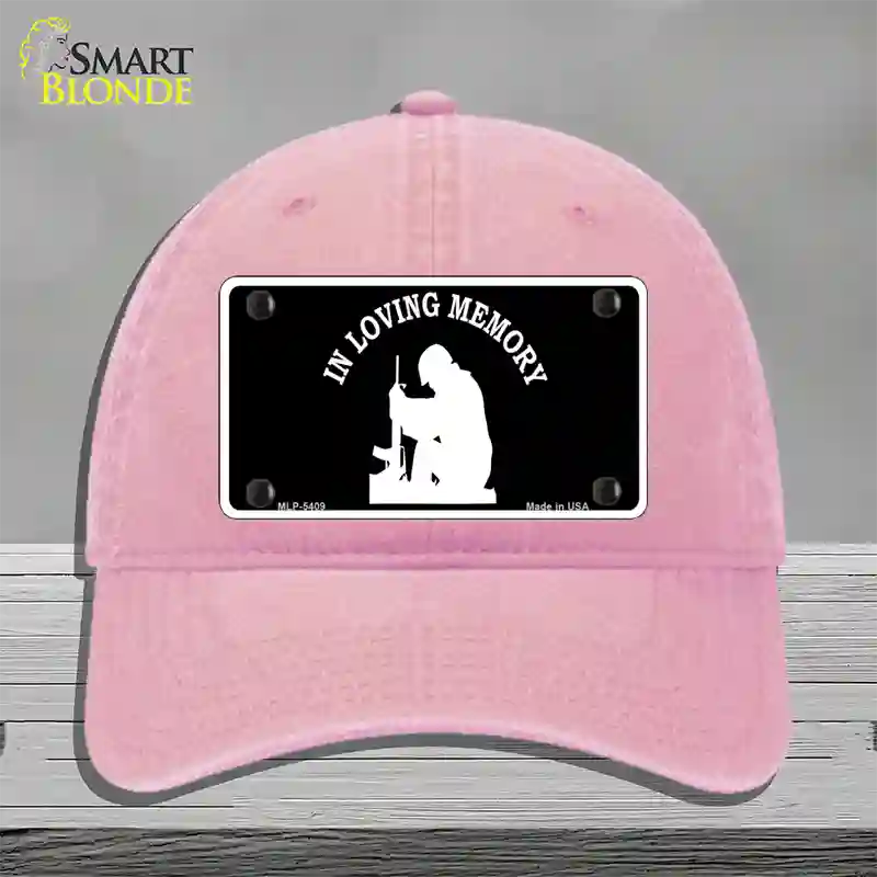 In Loving Memory Sitting Novelty License Plate Hat Unconstructed Cotton / Pink