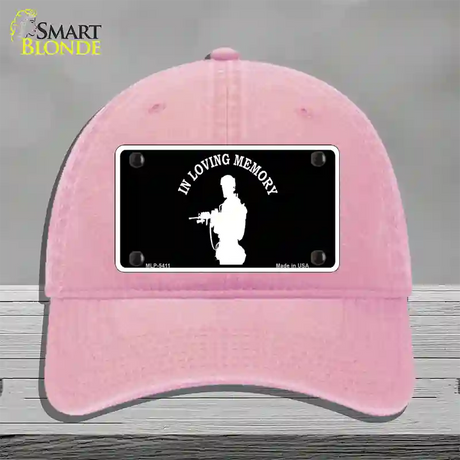 In Loving Memory Standing Novelty License Plate Hat Unconstructed Cotton / Pink