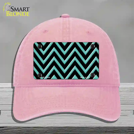 Tiffany Blue Chevron Novelty License Plate Hat Unconstructed Cotton / Pink