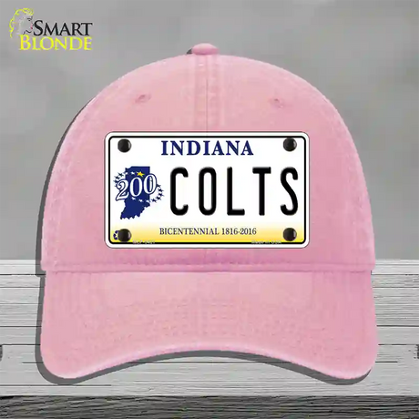 Colts Indiana Bicentennial Novelty License Plate Hat Unconstructed Cotton / Pink