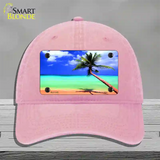 Ocean Sunrise Novelty License Plate Hat Unconstructed Cotton / Pink