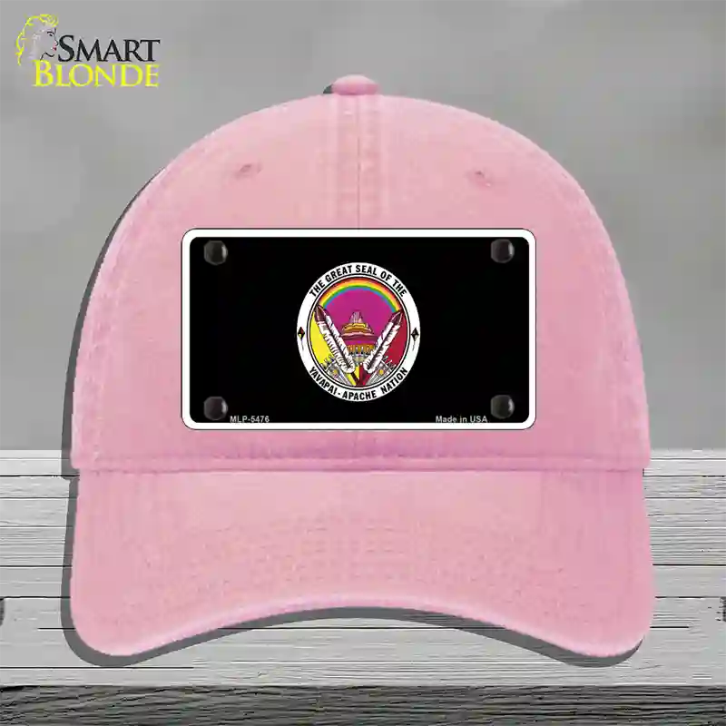 Yavapai Apache Novelty License Plate Hat Unconstructed Cotton / Pink