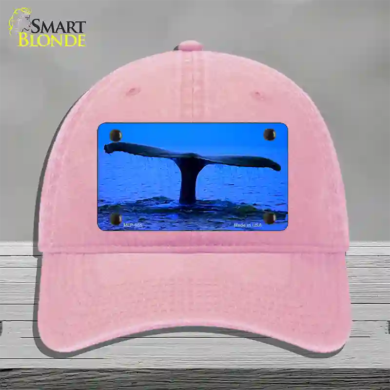 Whale Tail Novelty License Plate Hat Unconstructed Cotton / Pink