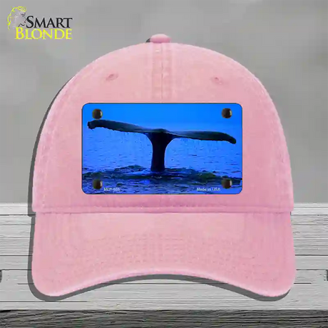 Whale Tail Novelty License Plate Hat Unconstructed Cotton / Pink