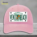 Venice Beach Florida Novelty License Plate Hat Unconstructed Cotton / Pink