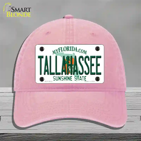 Tallahassee Florida Novelty License Plate Hat Unconstructed Cotton / Pink