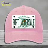 Fort Lauderdale Florida Novelty License Plate Hat Unconstructed Cotton / Pink