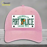 Port St Lucie Florida Novelty License Plate Hat Unconstructed Cotton / Pink