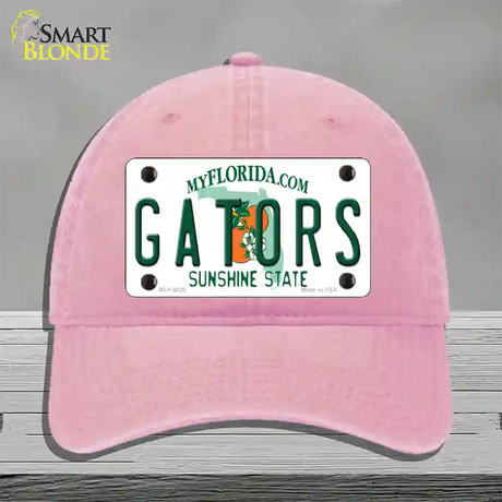 Gators Florida Novelty License Plate Hat Unconstructed Cotton / Pink