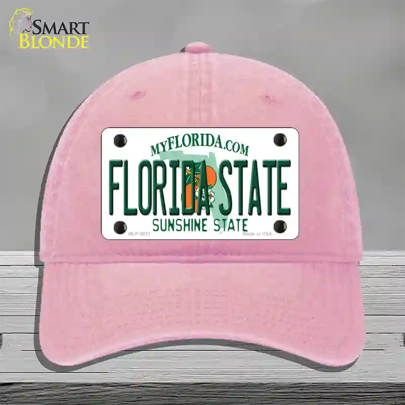 Florida State Univ Novelty License Plate Hat Unconstructed Cotton / Pink