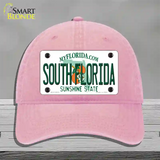 South Florida Novelty License Plate Hat Unconstructed Cotton / Pink