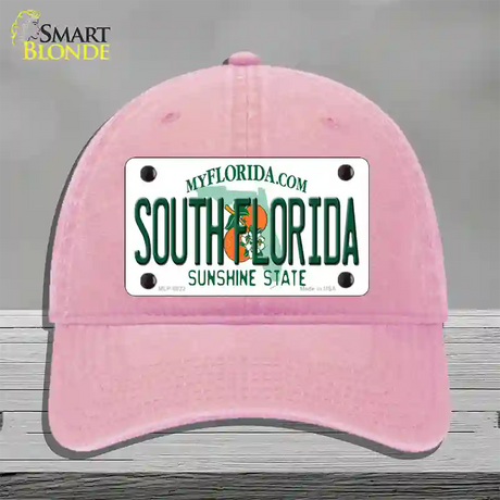 South Florida Novelty License Plate Hat Unconstructed Cotton / Pink