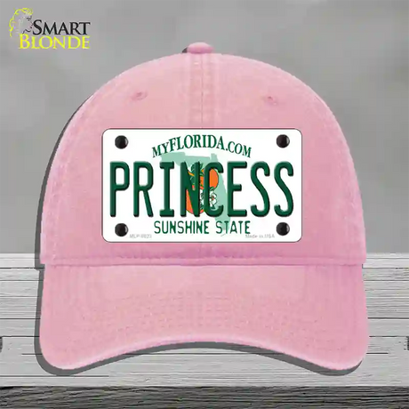 Princess Florida Novelty License Plate Hat Unconstructed Cotton / Pink