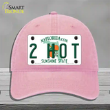 2 Hot Florida Novelty License Plate Hat Unconstructed Cotton / Pink