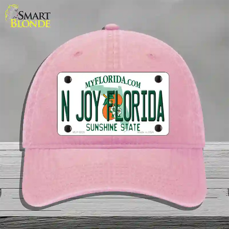 N Joy Florida Novelty License Plate Hat Unconstructed Cotton / Pink