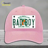 Bad Boy Florida Novelty License Plate Hat Unconstructed Cotton / Pink